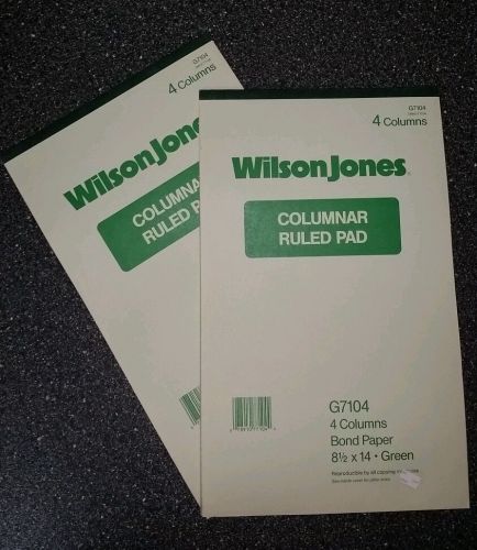 2 Count Wilson Jones Columnar Ruled Pad G7104 8 1/2 x 14