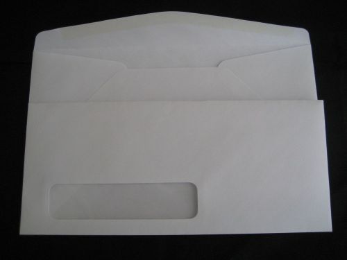 100 Envelopes #10 Single Window 24# White Wove Commercial Gummed 4 1/8&#034; x 9 1/2&#034;