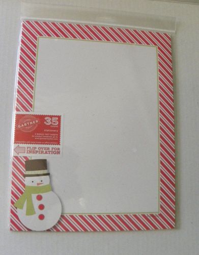 GARTNER STATIONERY CHRISTMAS RED STRIPE BORDER WITH SNOWMAN  NEW IN PACKAGE