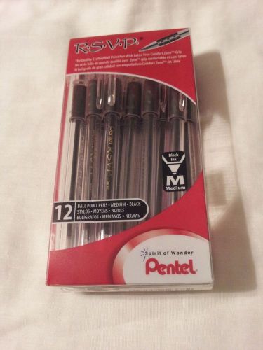Pentel RSVP black medium ballpoint pens , BK91PC12-A(One dozen)