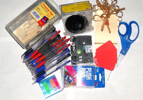 Lot of Misc Office Supplies Marking Tags / Push Pins / Scissors / Pens / More