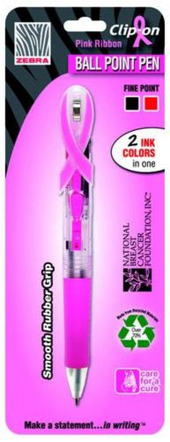 Zebra Retractable Ballpoint Breast Cancer Awareness 0.7mm Pink Barrel 2-Color