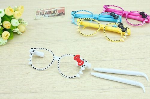 1pc random color glasses shape ball point pen back to school kids office pen