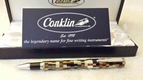 CONKLIN STYLOGRAPH MOSAIC ROLLERBALL BROWN / WHITE