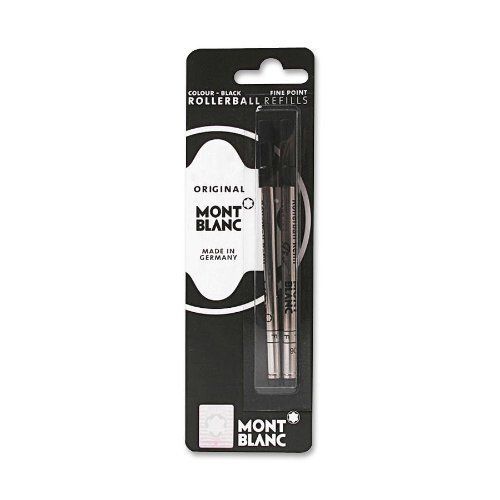 NEW Mont Blanc Fine Point Black Rollerball Refills (2 Pack)