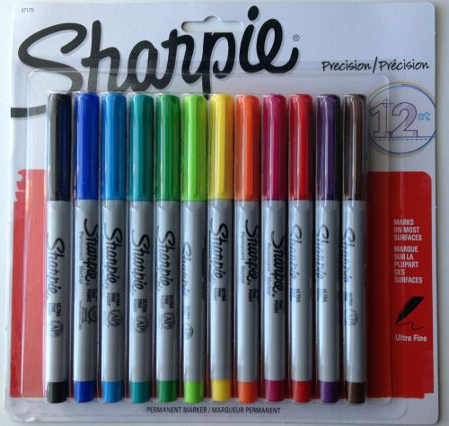 New 1 Pack Of 12 Sharpie Assorted Color Ultra Fine Permanent Markers