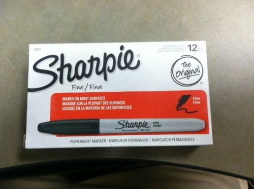 Sharpie Fine Point Permanent Markers, 12 Black Markers