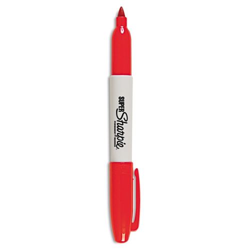 SHARPIE SUPER PERMANENT MARKERS  Red  FINE POINT   12 Pack New!