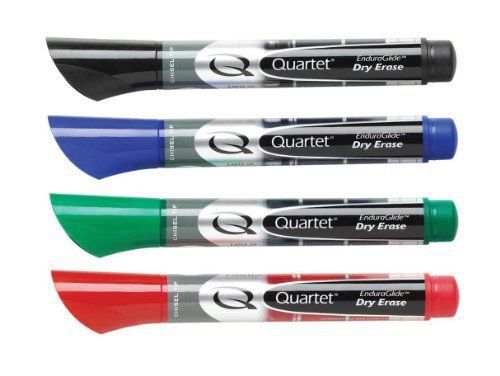 Quartet anti-roll dry-erase assorted markers - chisel marker point (500118m) for sale