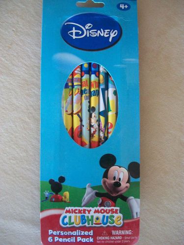Disney Mickey Mouse Clubhouse Set Of 6 #2 Pencils, Ages 4 &amp; Up, NEW IN PACKAGE!!