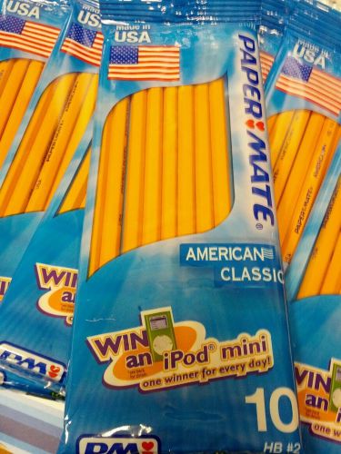 NEW Papermate American Classic Wood Pencils HB #2  5 Packages of 10 = 50 Total