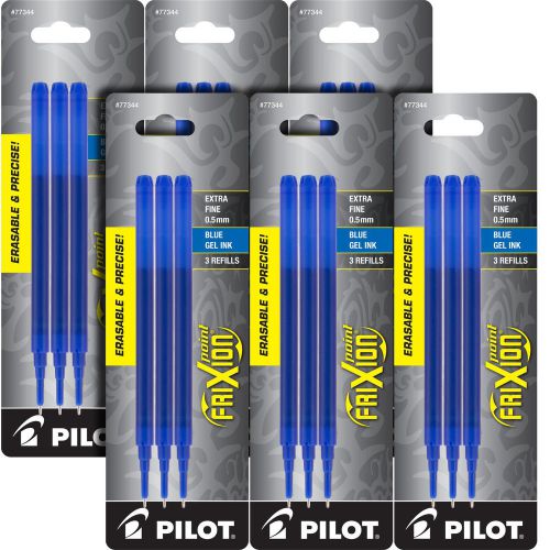 Pilot Frixion Point Gel Pen Refills, Extra Fine Point, 0.5mm, Blue Ink, 18/Pack