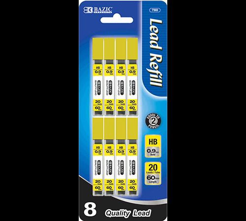 BAZIC 20 Ct. 0.9mm Mechanical Pencil Lead (8/Pack), Case of 24