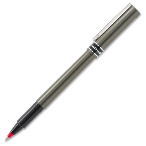 Uni-ball Deluxe Rollerball Pen - 0.5 Mm Pen Point Size - Red Ink - Gray (60026)