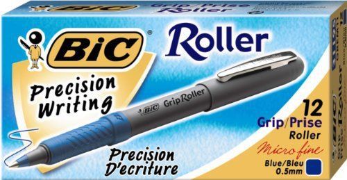 Bic comfort grip rollerball pen - micro pen point type - 0.5 mm pen (grem11be) for sale