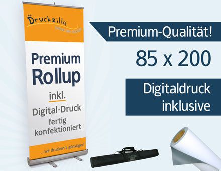 Roll Up Display - 85 x 200 - inkl. Digitaldruck [ Roll-Up Banner Kundenstopper ]