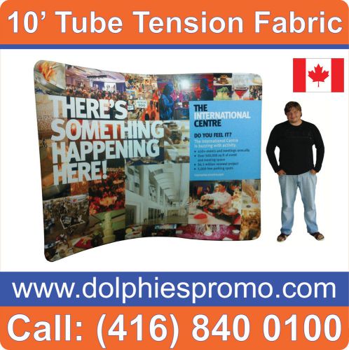 10&#039; wide tube pop up booth banner stand tension fabric display (hardware only) for sale