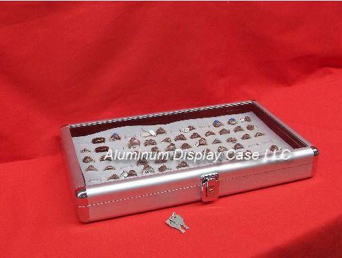 14 x 8 aluminum display case  with grey ring insert for sale