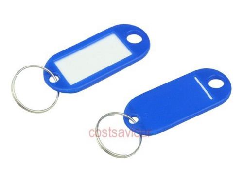 500 x plastic id tag label with key split ring chain for sale