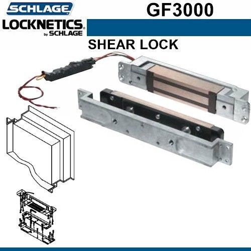Locknetics/IR GF3000 Gravity Force Shear Lock, 12/24VDC, US32D maglock Schlage