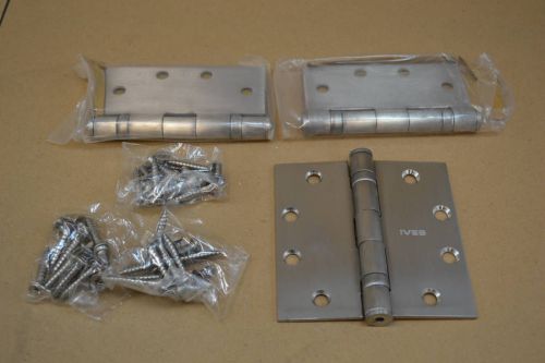 3 ives 5bb1 4.5&#034; x 4.5&#034; 630/us32d ball bearing mortise butt hinges stainless for sale