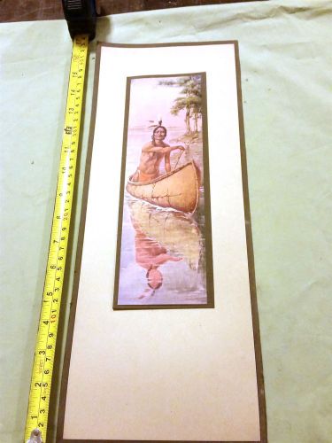 Indian in Canoe Print, early 1900&#039;s  (#a2a)