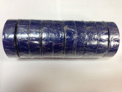 (10) ROLLS  POWERWORKS BLUE PVC ELECTRICAL TAPE PLASTIC VINYL UL 3/4&#034; X 60 FT