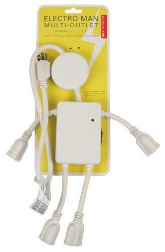 Kikkerland UL01 Electro Man 4-Plug Multi-Outlet