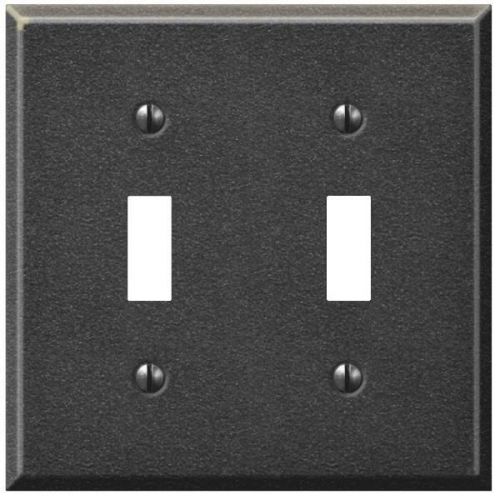 Textured Antique Pewter Steel Switch Wall Plate-2TGL TX APWTR WALLPLATE
