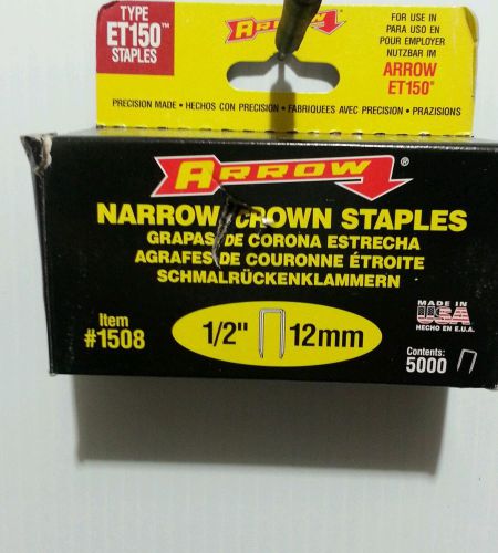 Arrow  fastener genuine et150 crown staples 1/2  12mms item # 1508 for sale