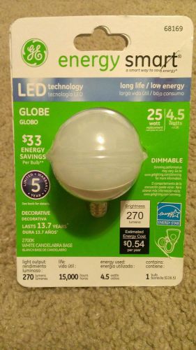 GE Energy smart LED 4.5Watt (25Watt replacement 270-Lumen G16.5 Light Bulb  #224