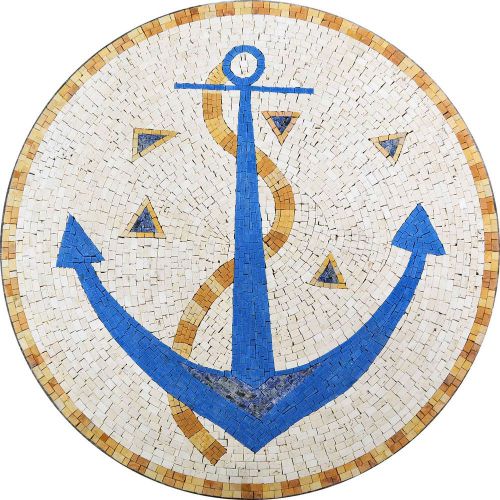 Blue anchor medallion mosaic for sale