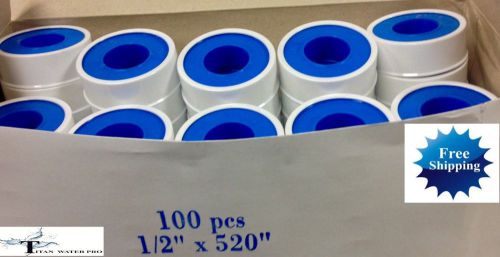 Teflon® tape 100 rolls industrial 1/2&#034; x 520&#034;: plumbers tape mil spec t-27730a for sale