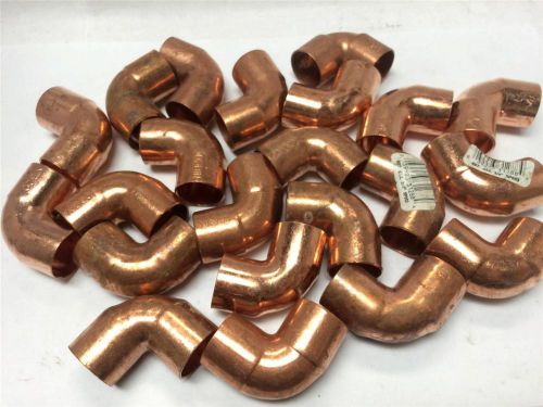 22 piece lot 3/4&#034; x 3/4&#034; copper elbow 90 degree nibco 607 ell 3/4&#034; 5p053 for sale
