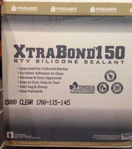 Xtrabond RTV 100% Silicone Sealant, Clear, pack of 24 Cartridges, NEW