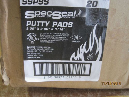 (20) specseal® series ssp intumescent firestop putty pads ssp9s 9&#034;x 9&#034; for sale