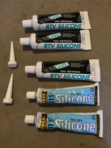 Rtv silicone industrial adhesive sealant clear - 5 tubes x 3 fl ounces for sale