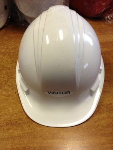PRINTED VISITOR WHITE NORTH SAFETY HARD HAT A79 *NEW*