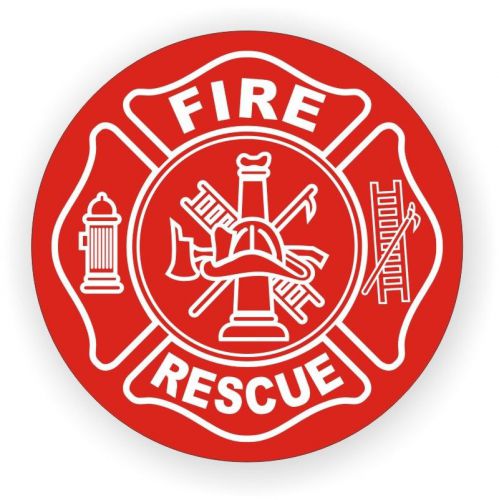 4&#034; Fire Rescue Bumper Sticker | Decal Window Vinyl Label Firefighter Ladder Hat