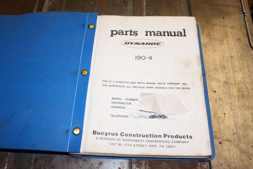 Dynahoe 190-4 parts manual IN PDF FORMAT 1986 and earlier