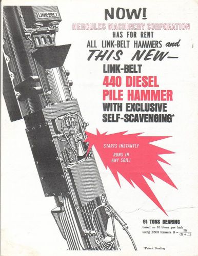 Equipment Brochure - Link-Belt Speeder - 440 Diesel Pile Hammer 3 items (E1716)