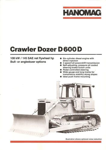 Equipment Brochure - Hanomag - D600D - Crawler Dozer - 1984 (E1602)