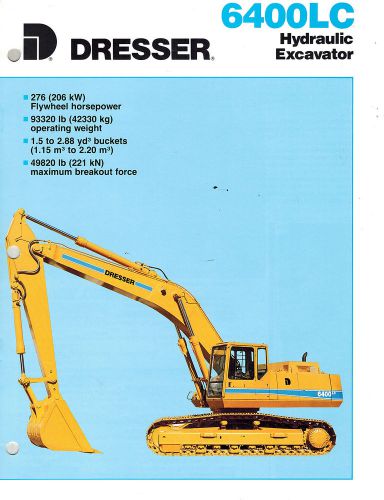 Dresser vintage 6400lc hydraulic excavator  brochure 1990 for sale