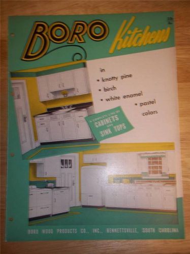 Vtg Boro Wood Products Co Catalog~Kitchen Sink Tops/Cabinets~1953