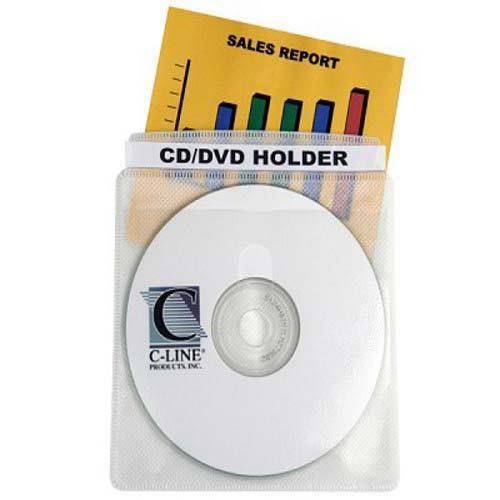 C-Line Deluxe Individual CD/DVD Holders - 50/BX Free Shipping