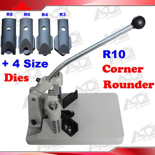 All Steel Heavy R10(3/8&#034;) Corner Rounder Punch Cutter +R3 R4 R6 R8 4 Die Blades