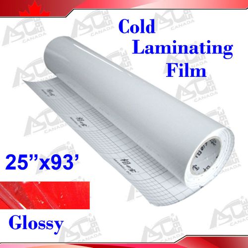 25&#034;X93&#039; (0.63x28M) 3Mil Glossy UV Luster Vinyl Cold Laminating Film Laminator
