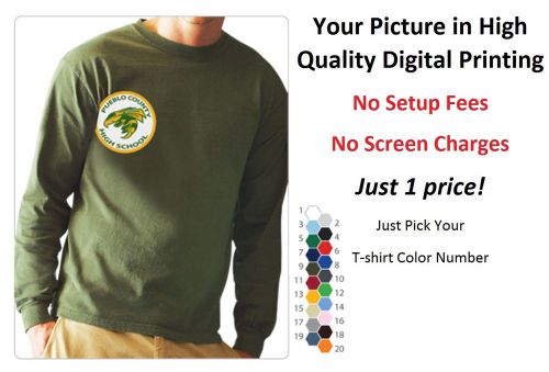 4 custom digital printed image long sleeve t-shirt for sale