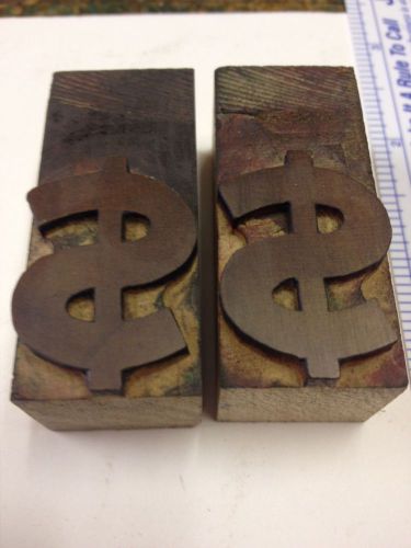 Vintage letterpress wood print blocks, $, 2&#034;