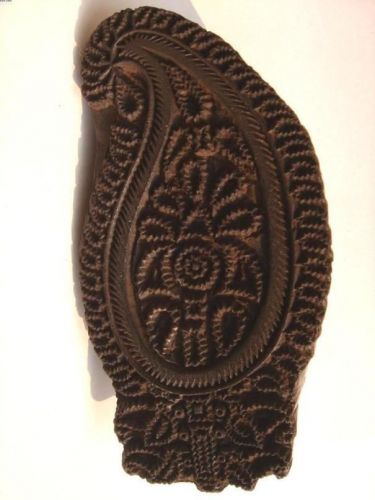 India Old Handcarved FABRIC PRINTING WOODEN BLOCK 33381